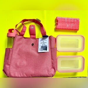 Eco One New Insulated 7pc lunch canvas tote bag